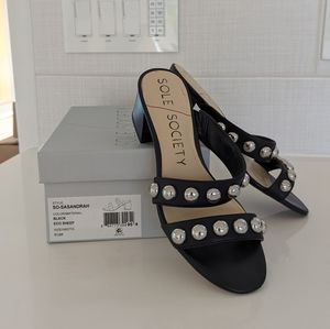 Sole Society block heel studded Sandals.